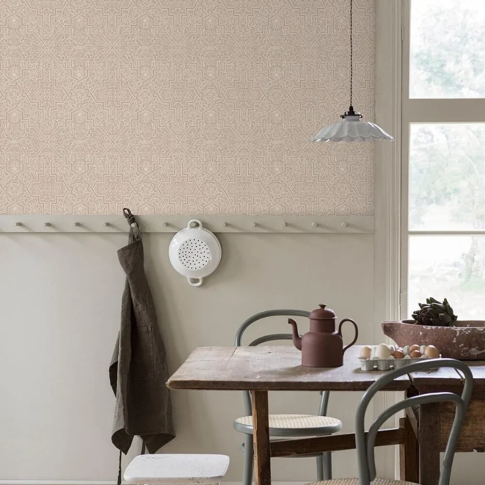 Rosenvinge Beige Ironworks Transitional Non Woven Blend Wallpaper 2 Rolls